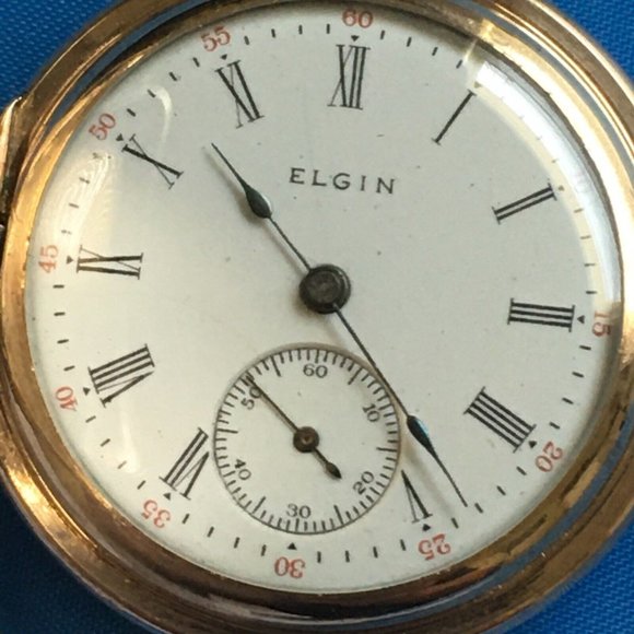 Antique 1912 Elgin Illinois 14k Gold & Gold-filled Pocket Watch Runs - Picture 5 of 10